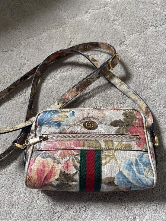 Gucci Handbags - Auth Gucci Ophidia Flora GG Canvas Web Detail Crossbody Bag Small
